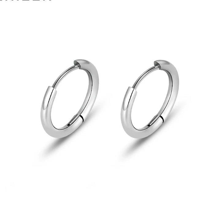 316L TITANIUM STEEL HOOPS — SILVER