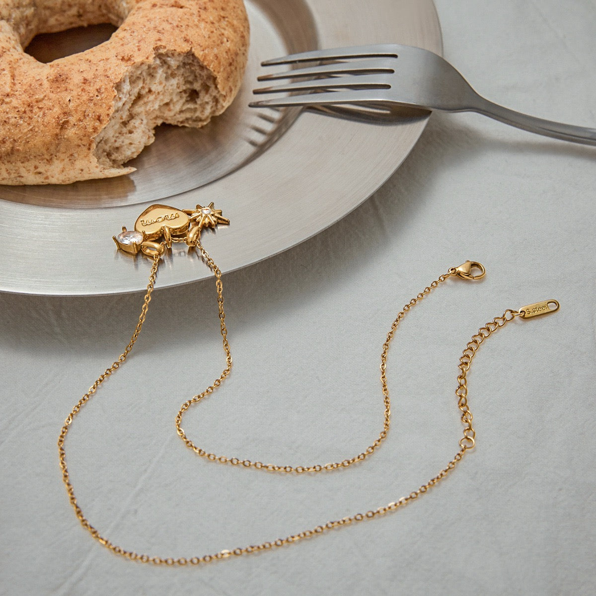 SUN & HEART CHARM NECKLACE — MOTHER EDITION