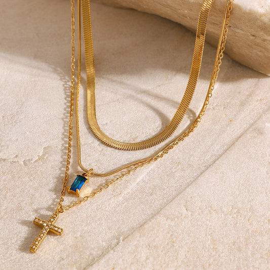 3-LAYER ZODIAC NECKLACE — 12 COLOURS AVAILABLE
