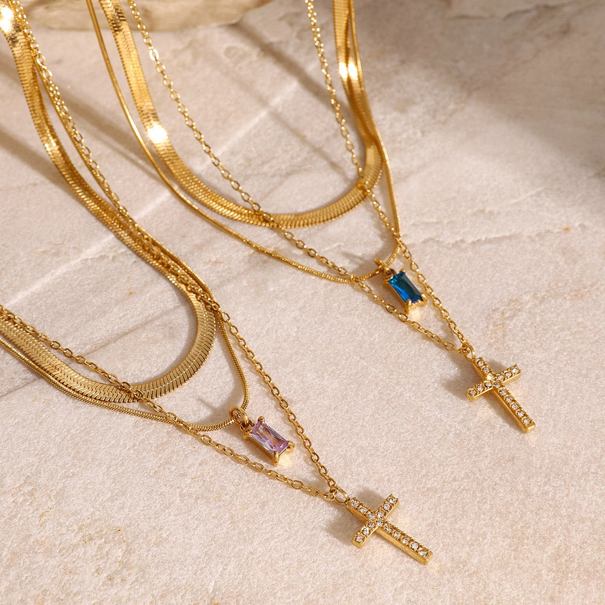 3-LAYER ZODIAC NECKLACE — 12 COLOURS AVAILABLE