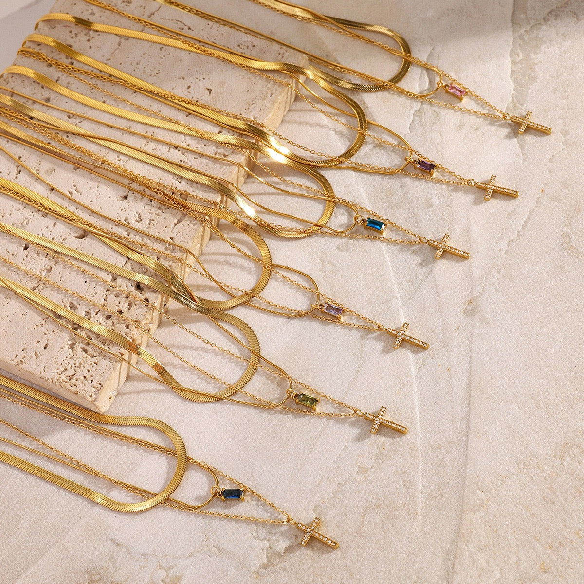 3-LAYER ZODIAC NECKLACE — 12 COLOURS AVAILABLE