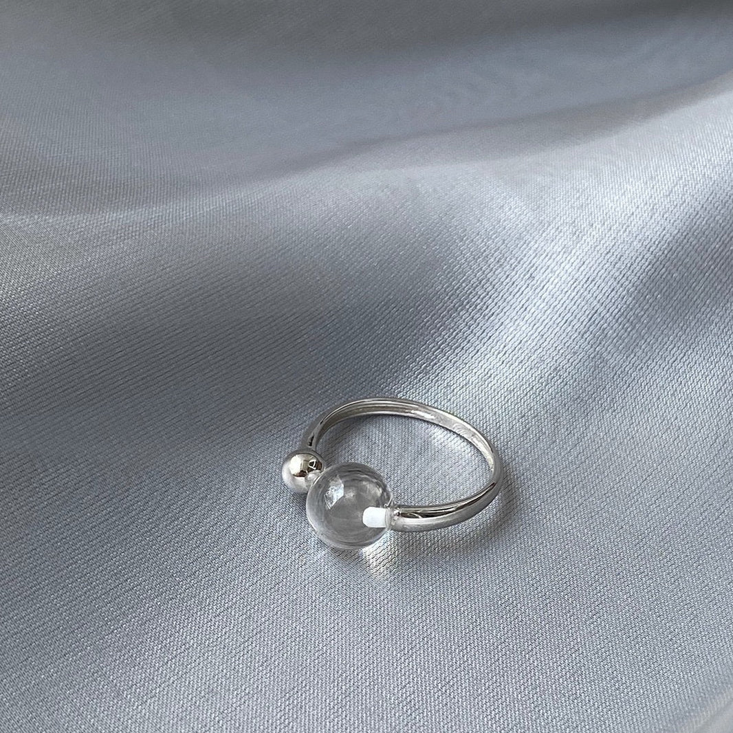 Clear Quartz Bead Ring