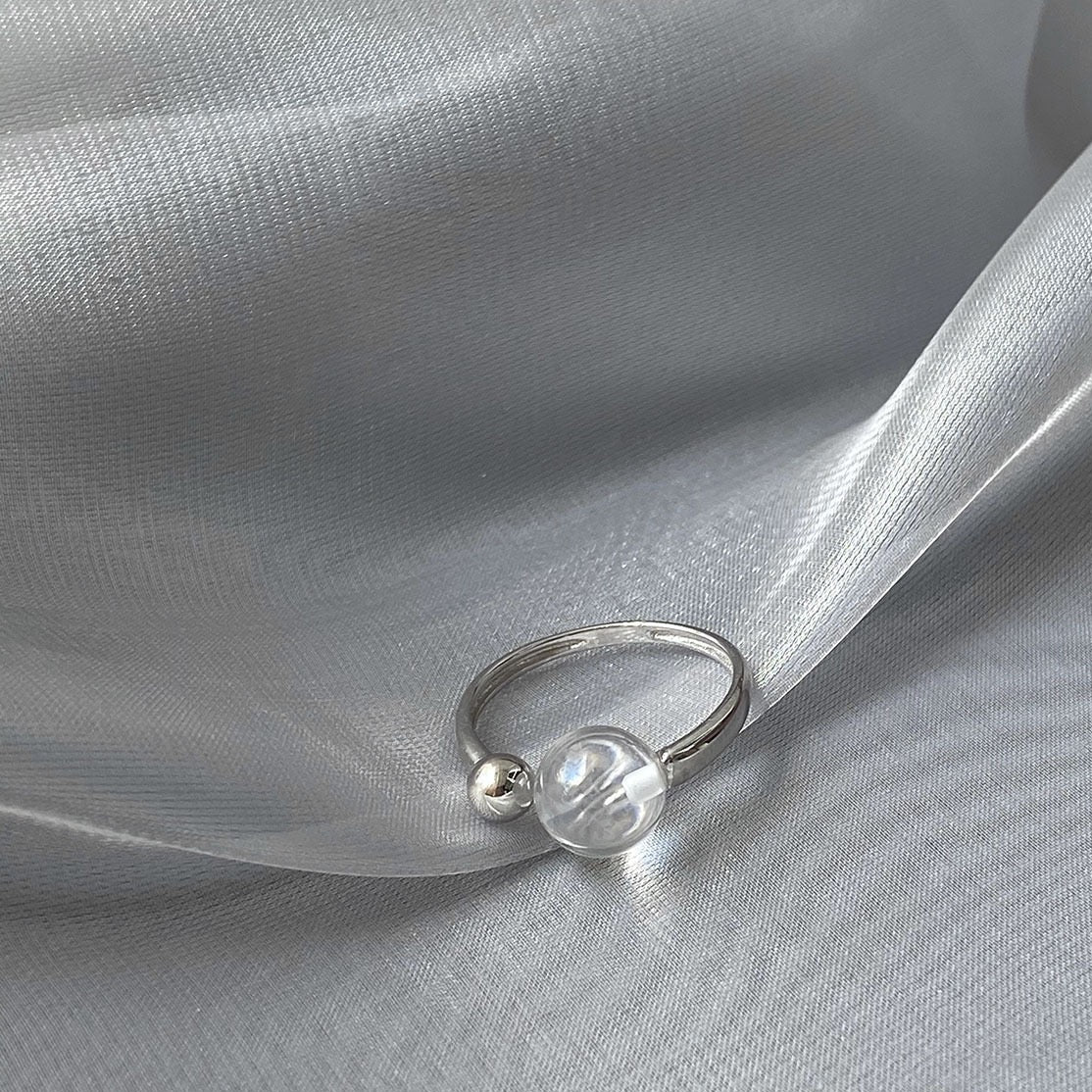 Clear Quartz Bead Ring