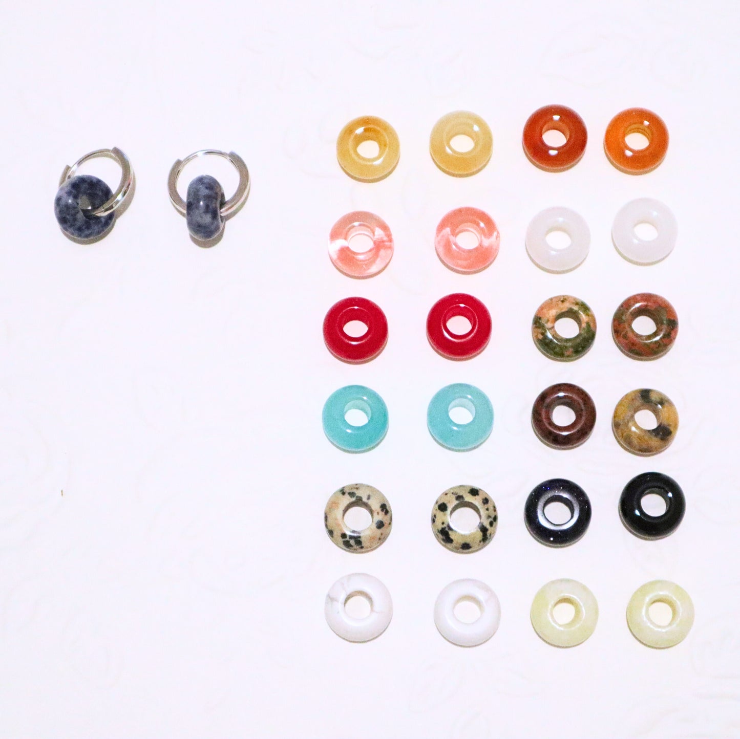 NATURAL GEMSTONE DONUT CHARMS