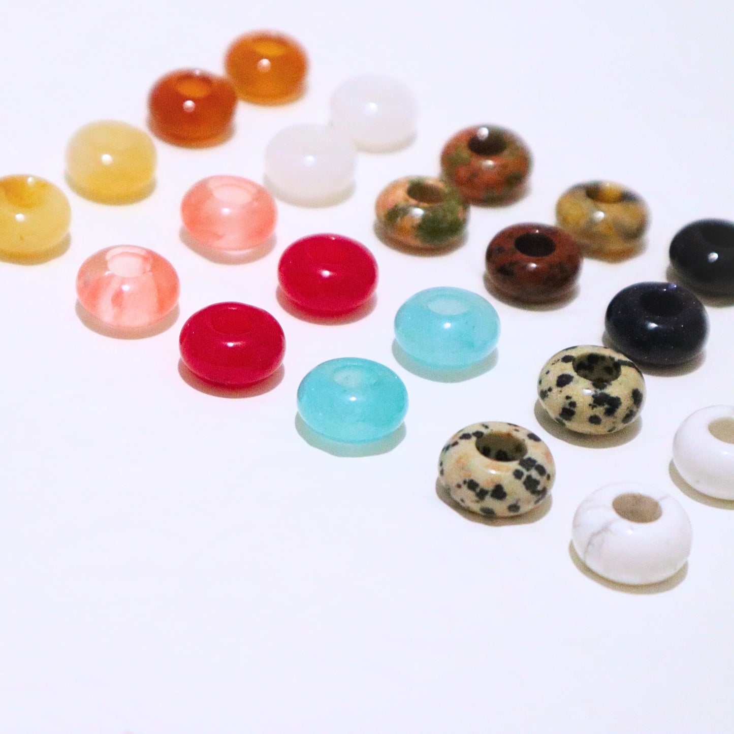 NATURAL GEMSTONE DONUT CHARMS