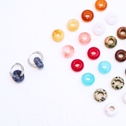 NATURAL GEMSTONE DONUT CHARMS