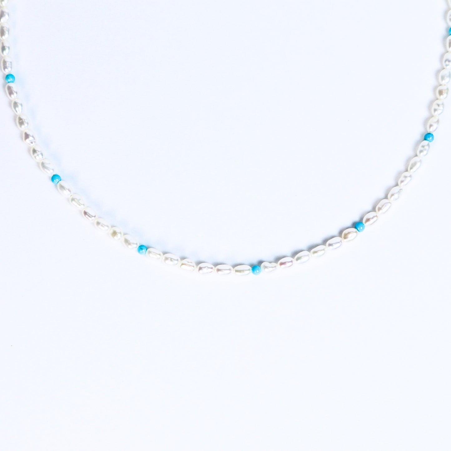 Small Pearl & Turquoise Necklace