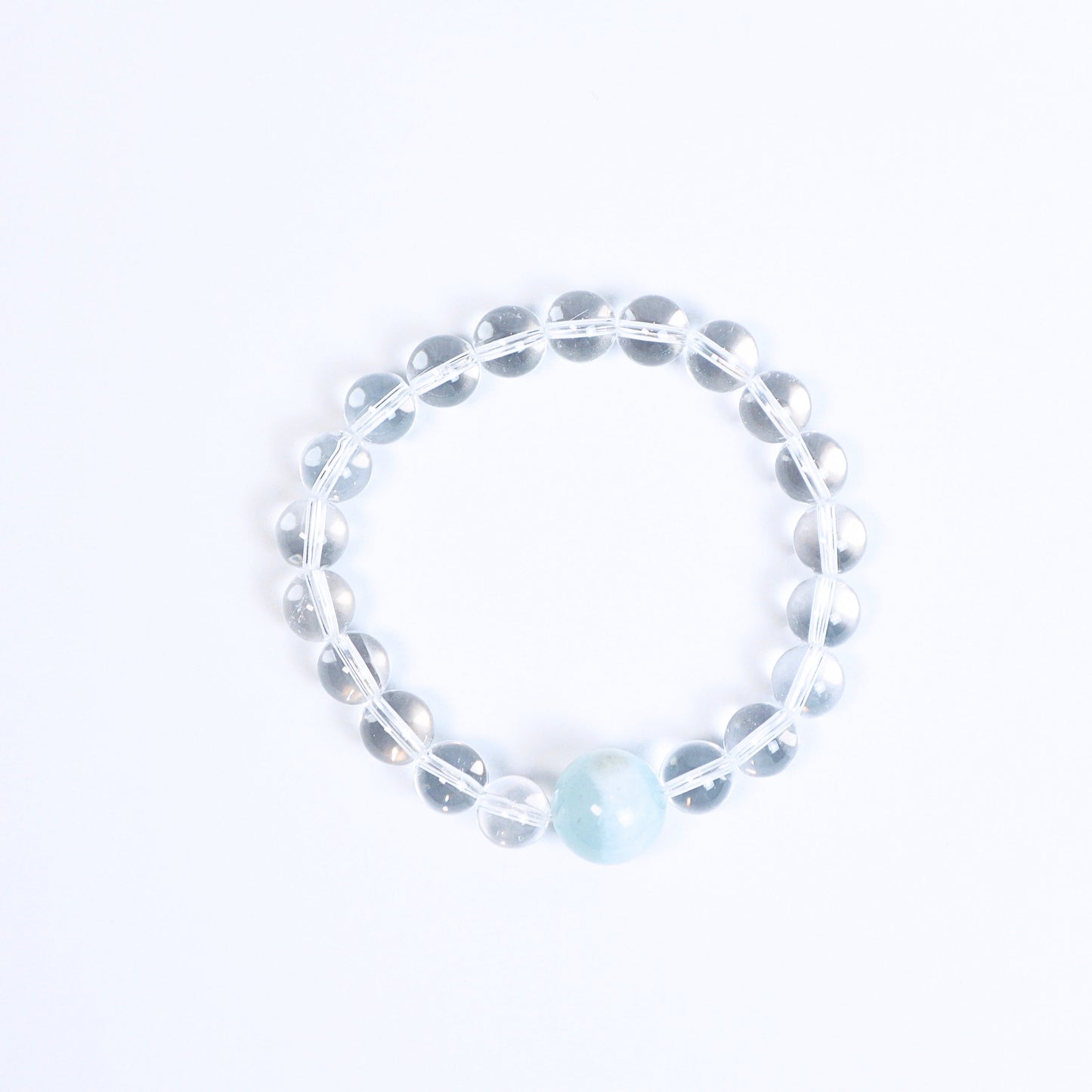 Aquamarine & White Crystal Bracelet