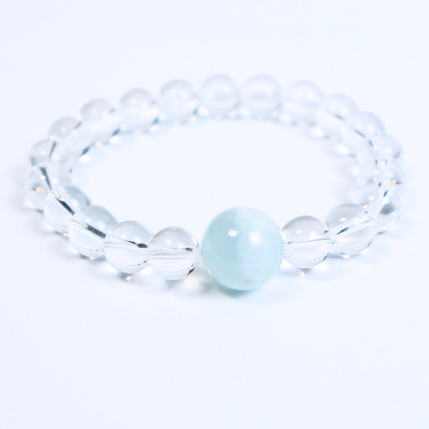 Aquamarine & White Crystal Bracelet
