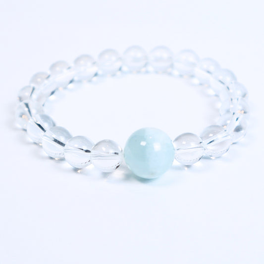 Aquamarine & White Crystal Bracelet