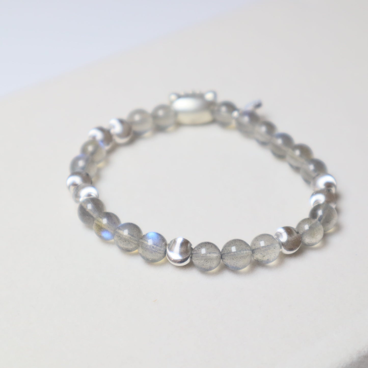 Grey Moonstone Cat Bracelet
