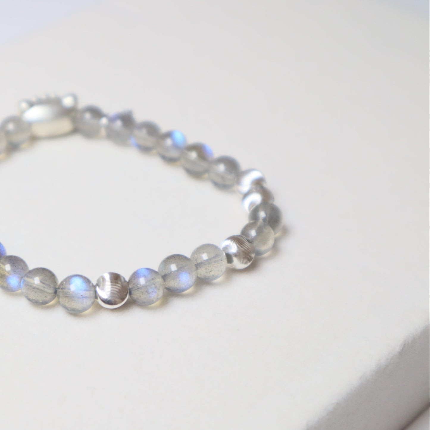 Grey Moonstone Cat Bracelet